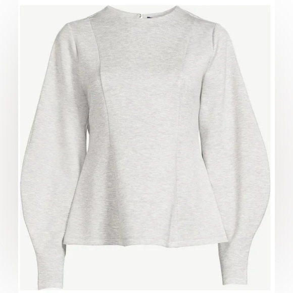 NWT Scoop Light Gray Sculpted Scuba Top Size 8/10 - Picture 3 of 6